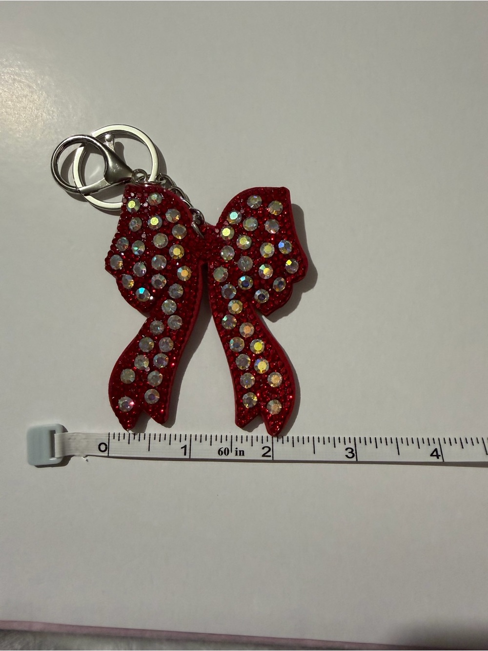 Red Rhinestones Bow/ Key & Card or Purse Charm - Picture 4 of 4